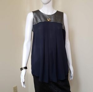 Alfani Navy Blue and Metallic Gray Top